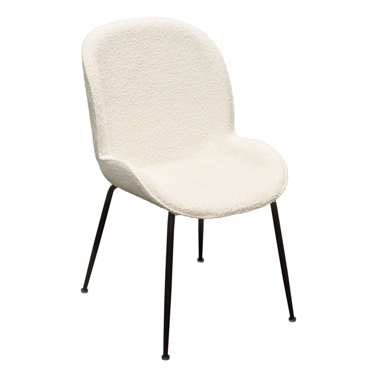 Session 2-Pack Dining Chair in Ivory Boucle w/ Black Powder Coat Metal Leg by Diamond Sofa