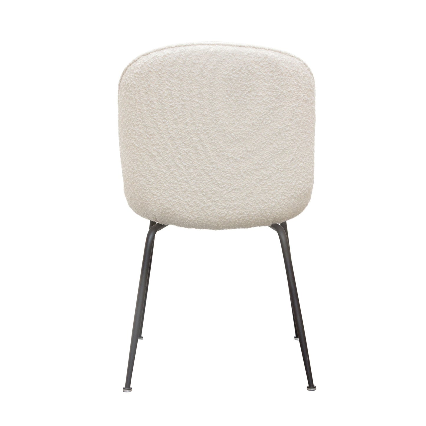 Session 2-Pack Dining Chair in Ivory Boucle w/ Black Powder Coat Metal Leg by Diamond Sofa