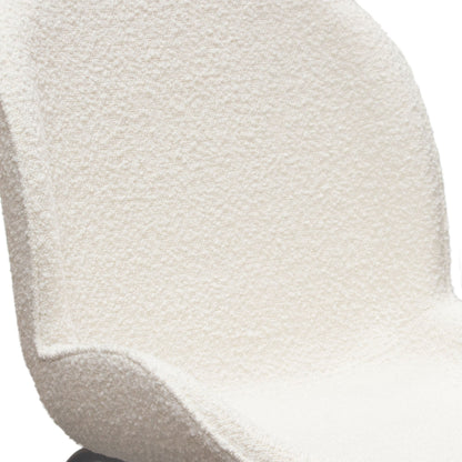 Session 2-Pack Dining Chair in Ivory Boucle w/ Black Powder Coat Metal Leg by Diamond Sofa