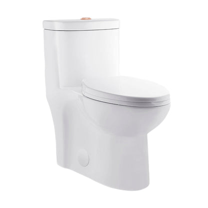 Swiss Madison Sublime One Piece Elongated Toilet Dual Flush, Rose Gold Hardware 1.1/1.6 gpf