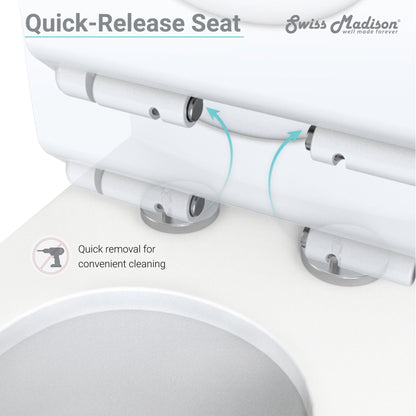 Swiss Madison Sublime One Piece Elongated Toilet Dual Flush, Rose Gold Hardware 1.1/1.6 gpf