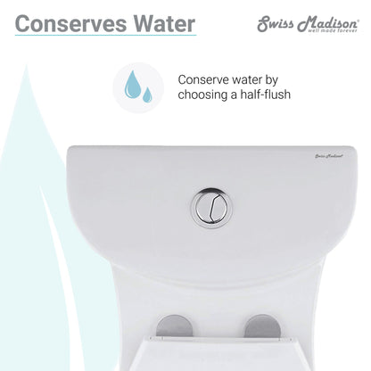 Swiss Madison Sublime One Piece Elongated Toilet Dual Flush, Rose Gold Hardware 1.1/1.6 gpf