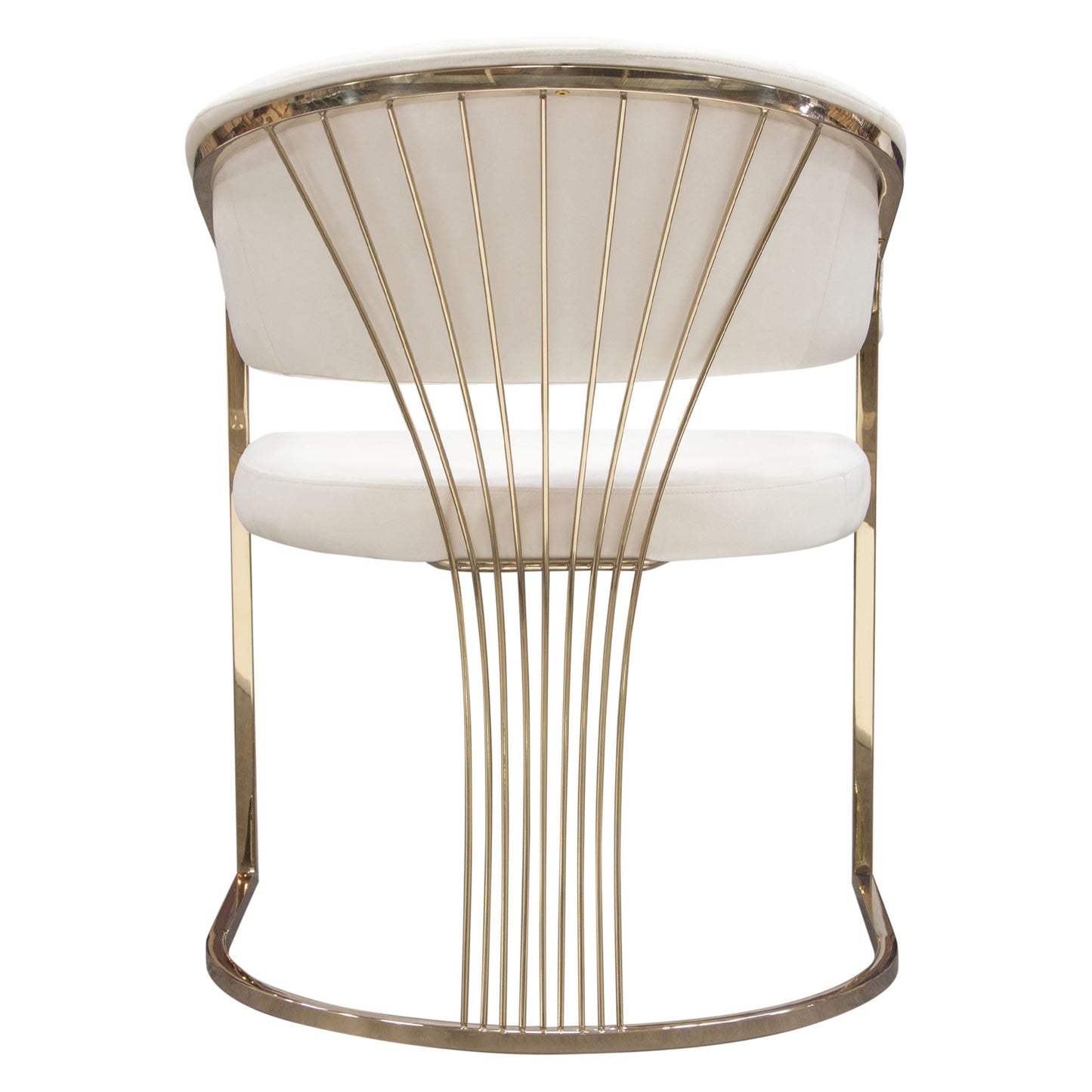 Solstice Dining Chair in Cream Velvet w/ Polished Gold Metal Frame by Diamond Sofa