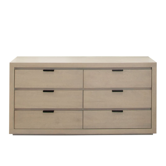 Sonoma 6-Drawer Wood Dresser in Light Natural Grey Wash Finish by Diamond Sofa