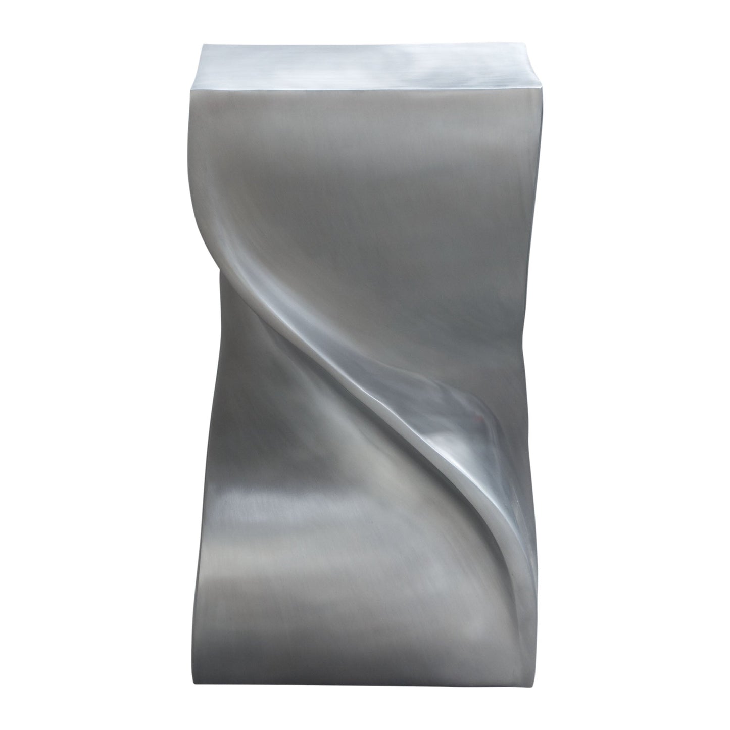 Spire Square Accent Table in Casted Aluminum in Nickel Finish by Diamond Sofa