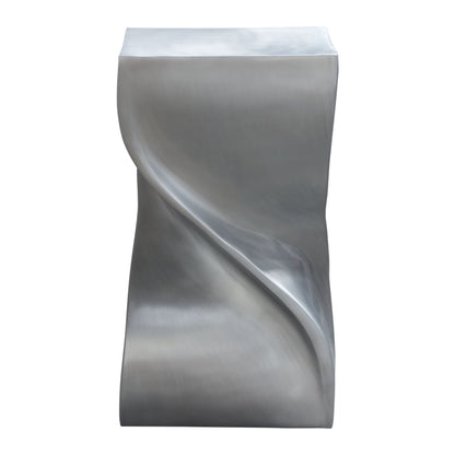 Spire Square Accent Table in Casted Aluminum in Nickel Finish by Diamond Sofa