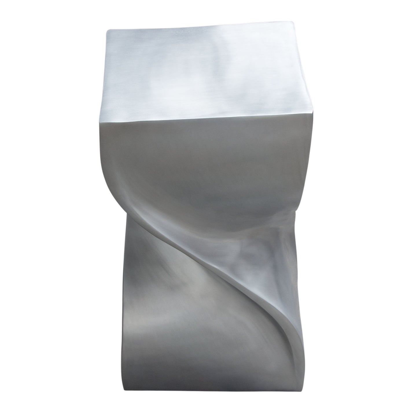 Spire Square Accent Table in Casted Aluminum in Nickel Finish by Diamond Sofa
