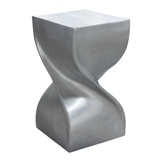 Spire Square Accent Table in Casted Aluminum in Nickel Finish by Diamond Sofa