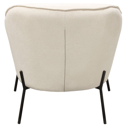 Status Accent Chair in Cream Fabric with Black Powder Coated Metal Leg by Diamond Sofa