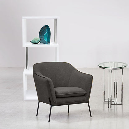 Status Accent Chair in Grey Fabric with Metal Leg by Diamond Sofa
