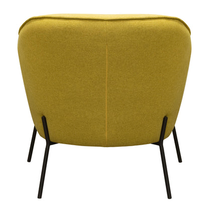 Status Accent Chair in Yellow Fabric with Metal Leg by Diamond Sofa