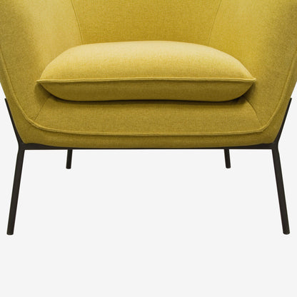 Status Accent Chair in Yellow Fabric with Metal Leg by Diamond Sofa