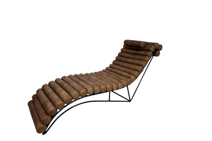 Maxima House ROSABEL Leather Chaise Lounge