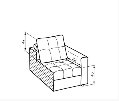 Maxima House Sectional Sleeper Sofa MENA with storage