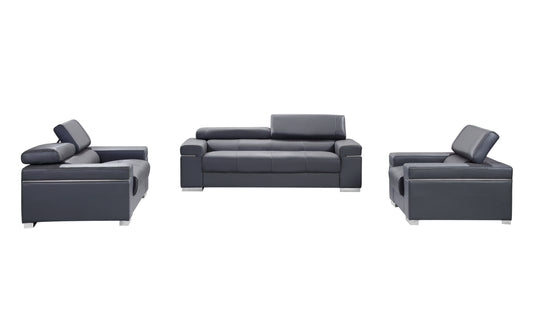 J&M Furniture Soho Love in Grey Leather