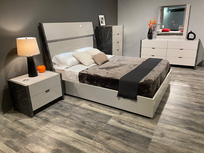 J&M Furniture Stoneage Premium Night Stand in Grigio