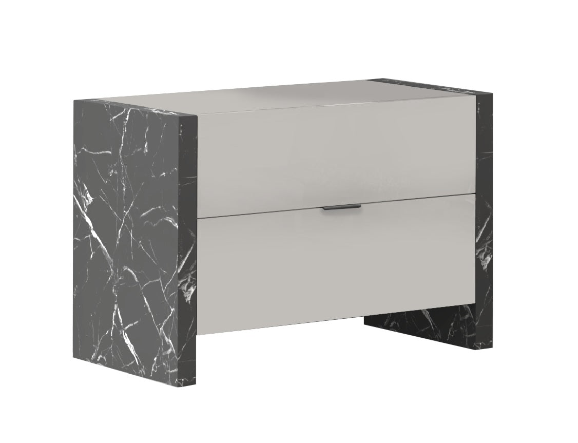 J&M Furniture Stoneage Premium Night Stand in Grigio