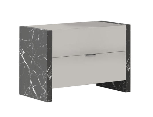 J&M Furniture Stoneage Premium Night Stand in Grigio