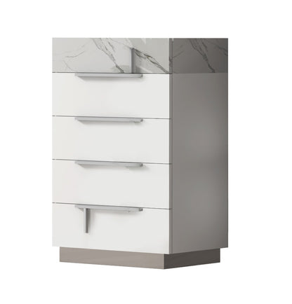 J&M Furniture Sunset Premium Chest in Bianco Luc+Stat