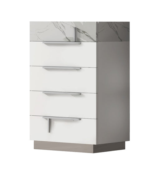 J&M Furniture Sunset Premium Chest in Bianco Luc+Stat