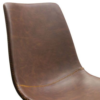 Theo Set of (4) Dining Chairs in Chocolate Leatherette w/ Black Metal Base by Diamond Sofa