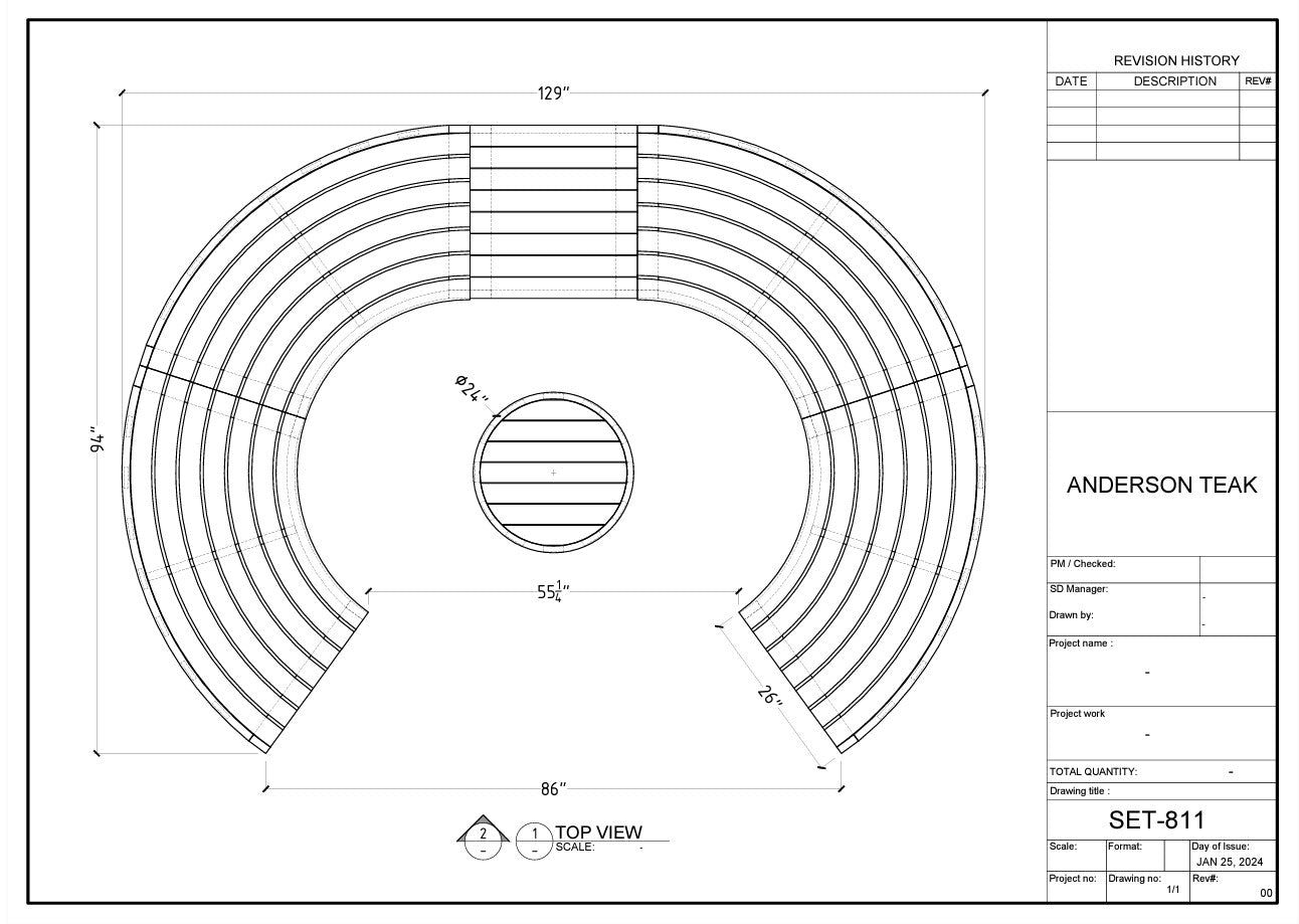 Anderson Teak SET-811 Circular Modular Deep Seating Set