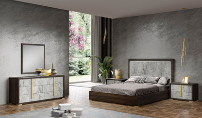 J&M Furniture Travertine King Bed