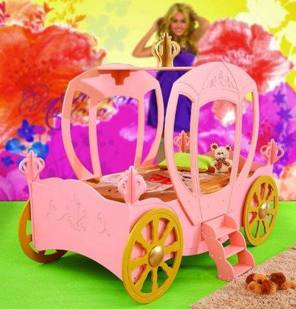 Maxima House Princess Carriage Toddler Bed with mattress, Pink