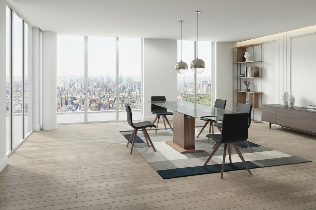 Tabselect Glass Extendable Dining Table With Pedestal Base