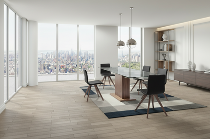 Tabselect Glass Extendable Dining Table With Pedestal Base