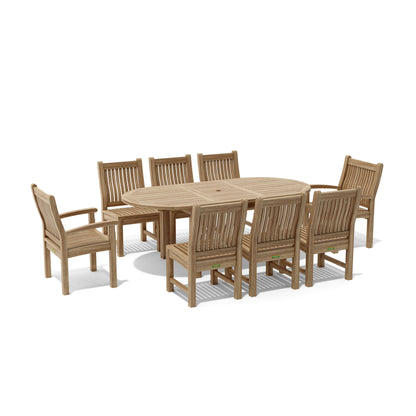 Anderson Teak Bahama Sahara 9-Pieces 78" Oval Dining Set