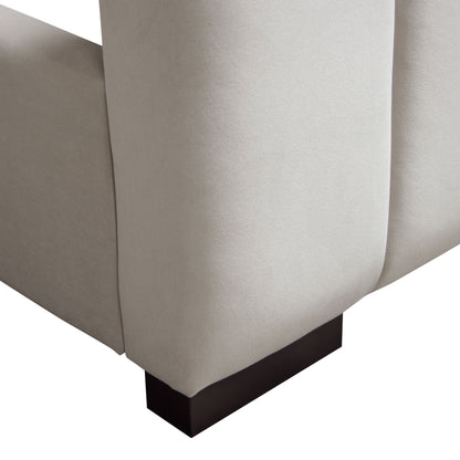 Venus Vertical Channel Tufted Eastern King Bed in Light Grey Velvet by Diamond Sofa