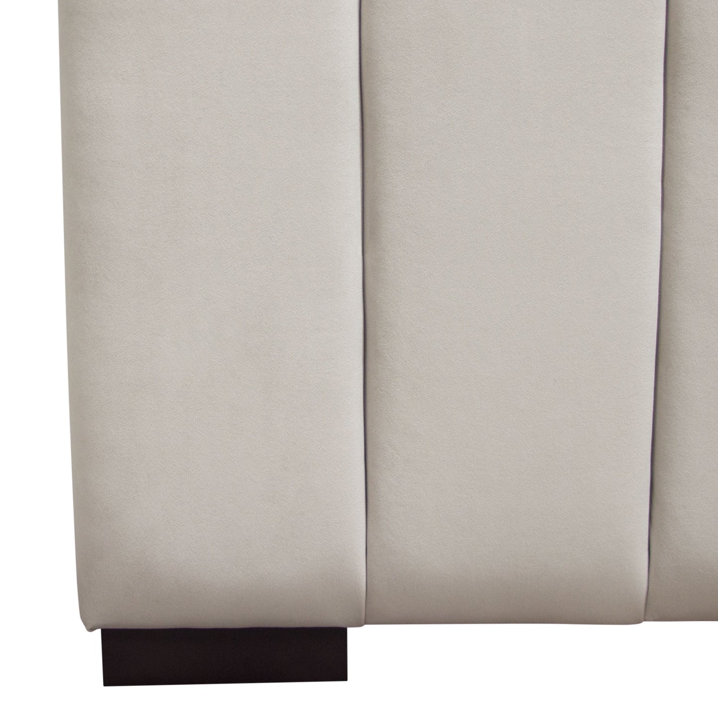 Venus Vertical Channel Tufted Eastern King Bed in Light Grey Velvet by Diamond Sofa