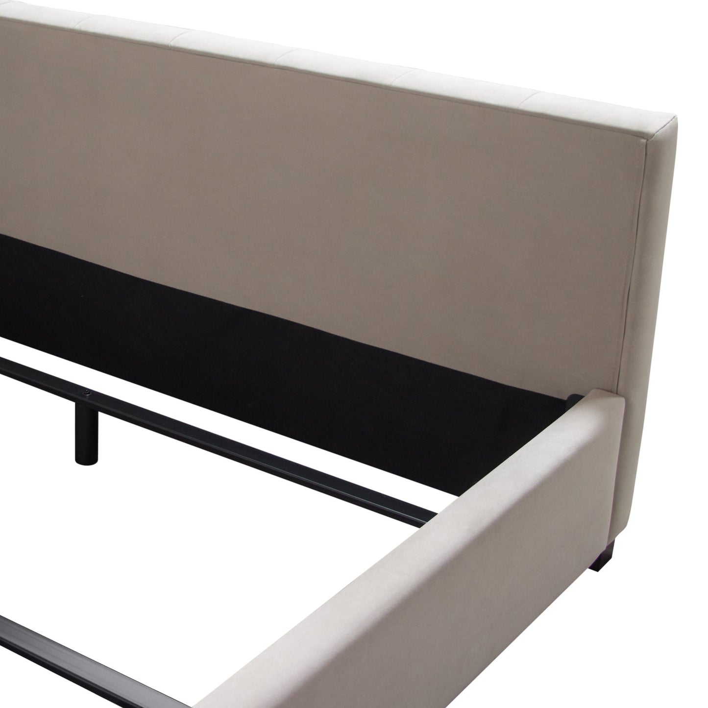 Venus Vertical Channel Tufted Eastern King Bed in Light Grey Velvet by Diamond Sofa