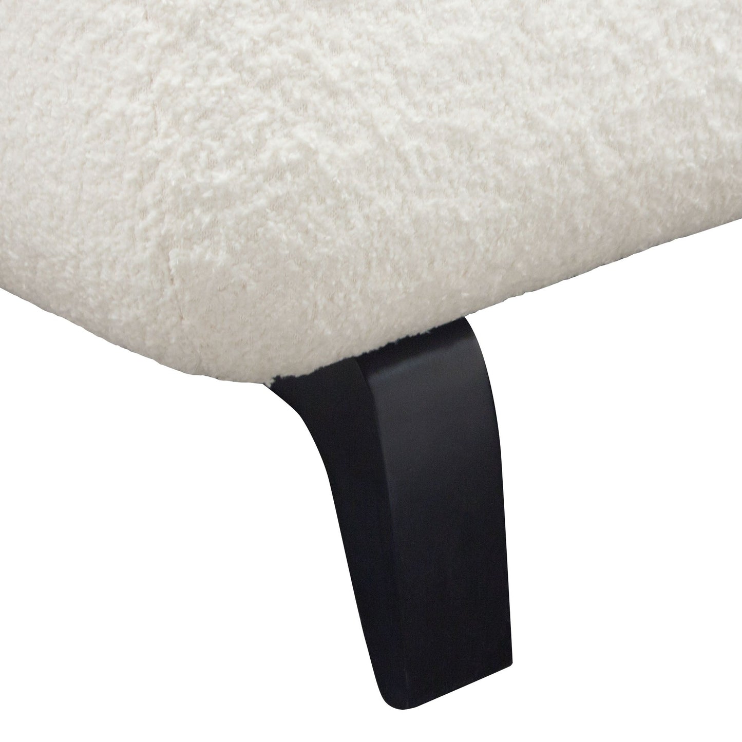 Vesper Armless Chair in Faux White Shearling w/ Black Wood Leg Base by Diamond Sofa