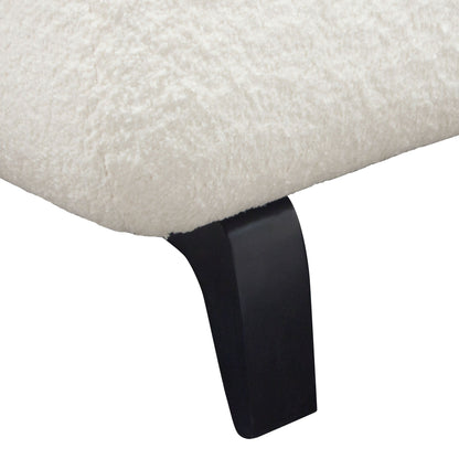 Vesper Armless Chair in Faux White Shearling w/ Black Wood Leg Base by Diamond Sofa