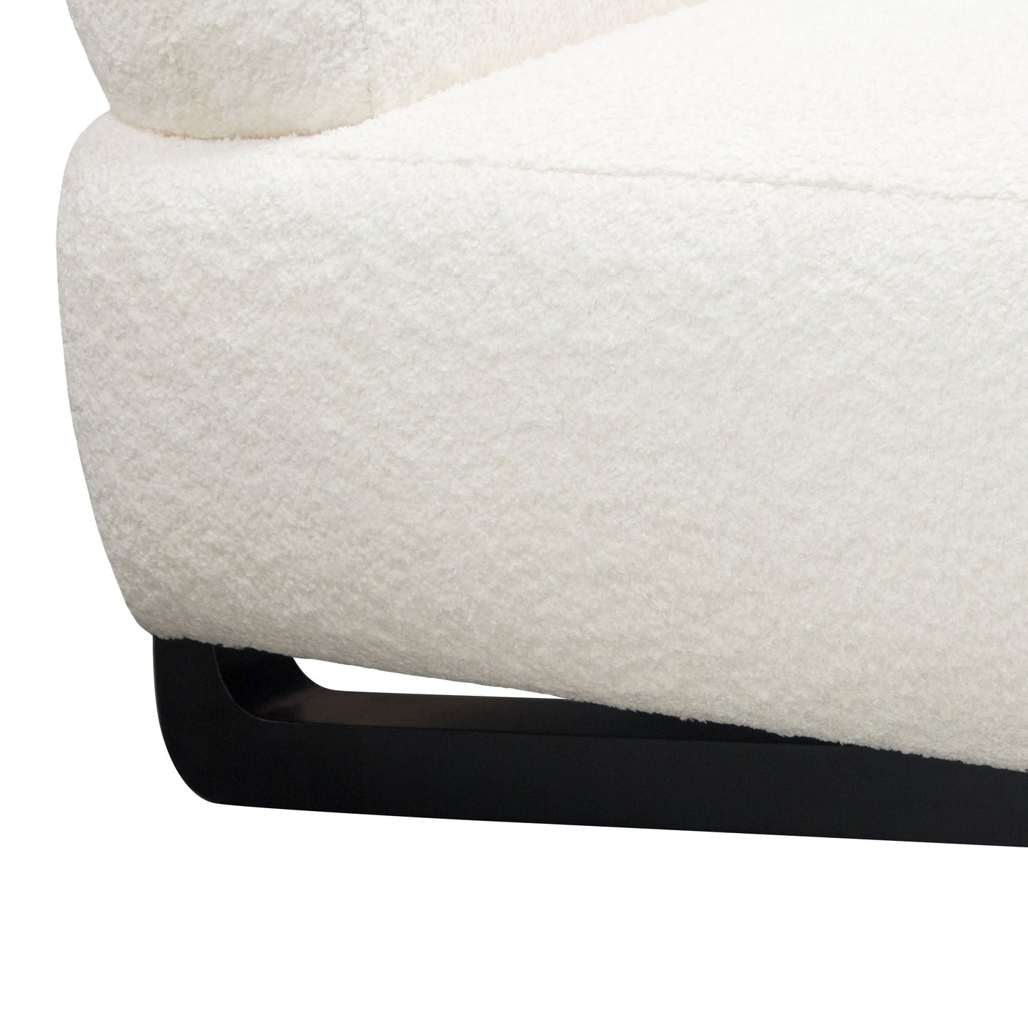 Vesper Armless Chair in Faux White Shearling w/ Black Wood Leg Base by Diamond Sofa