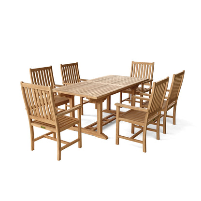 Anderson Teak Bahama Wilshire Armchair 7-Pieces Extension Dining Set