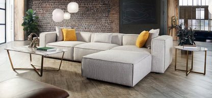 Vice 4PC Modular Sectional in Barley Fabric with Ottoman by Diamond Sofa