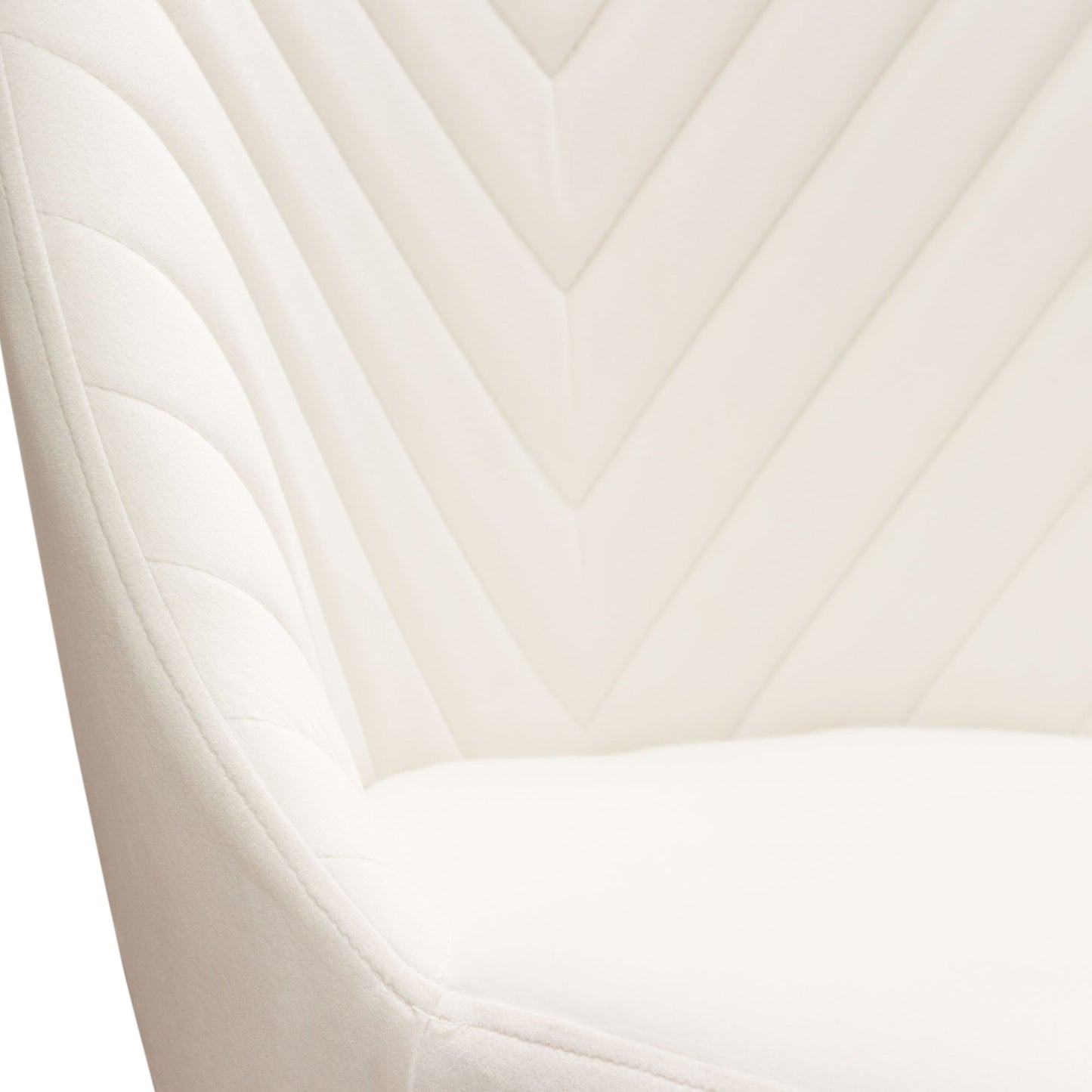 Vogue Set of (2) Dining Chairs in Cream Velvet with Polished Gold Metal Base by Diamond Sofa