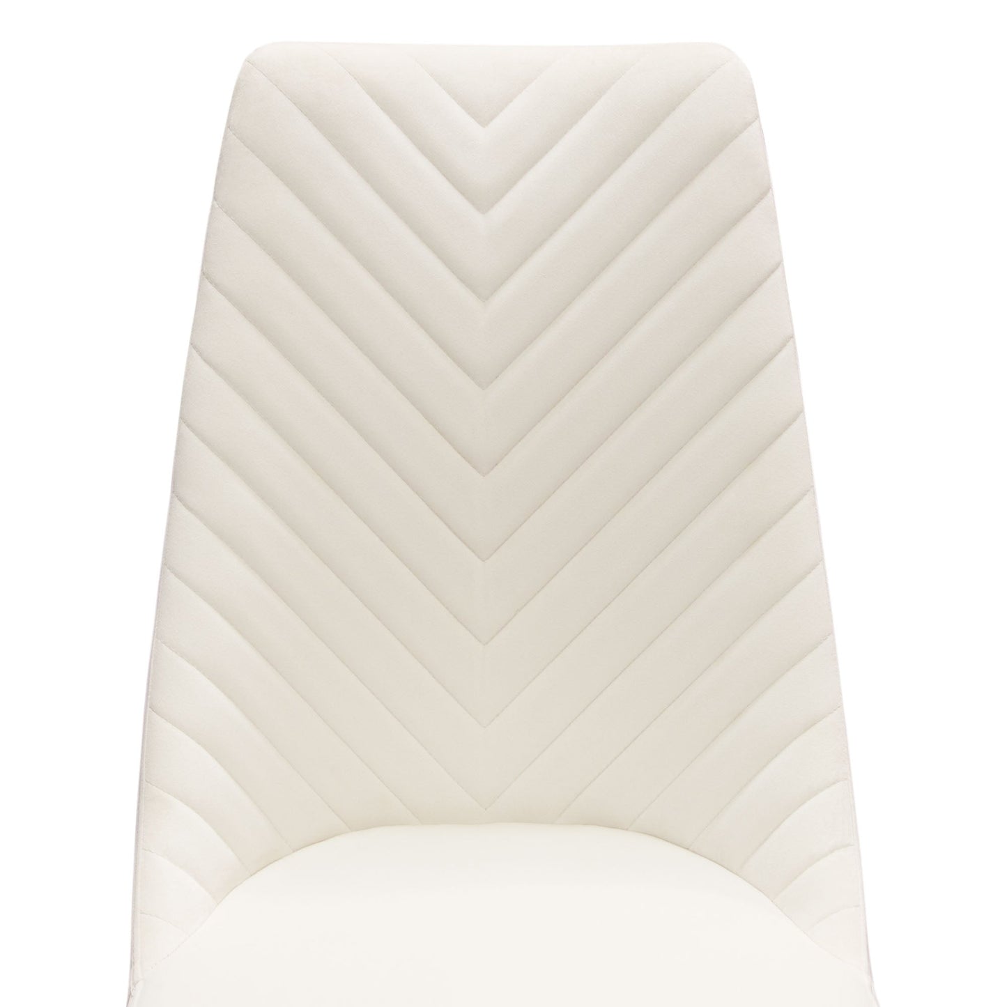 Vogue Set of (2) Dining Chairs in Cream Velvet with Polished Gold Metal Base by Diamond Sofa