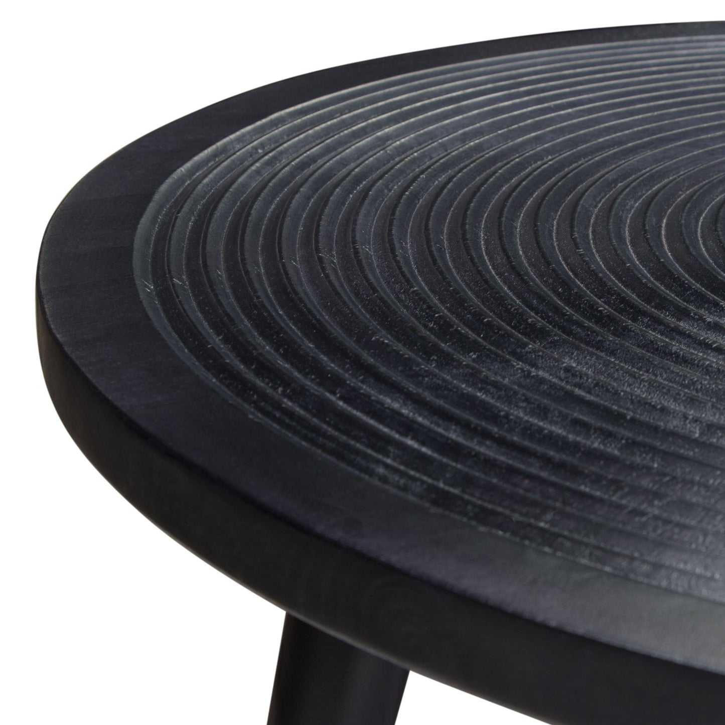 Vortex Round Cocktail Table in Solid Mango Wood Top in Black Finish & Iron Legs by Diamond Sofa