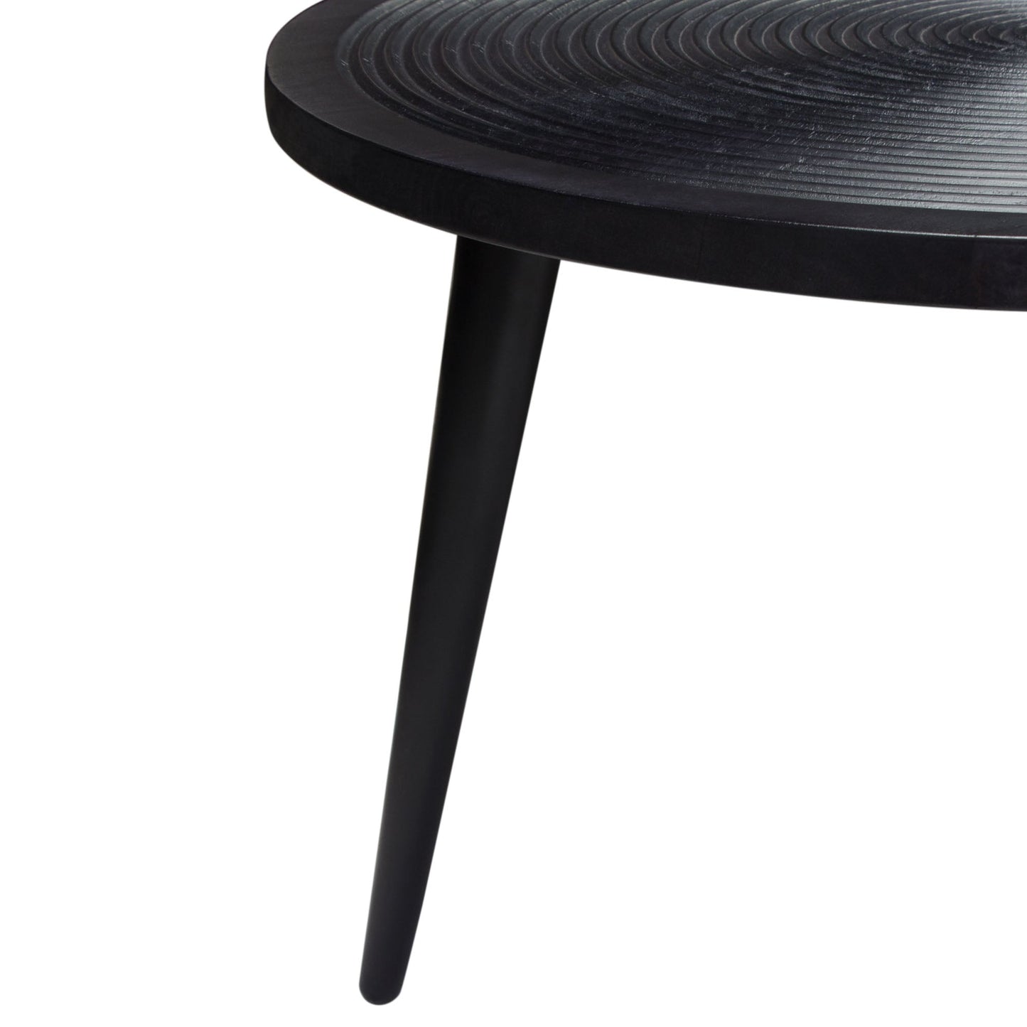 Vortex Round Cocktail Table in Solid Mango Wood Top in Black Finish & Iron Legs by Diamond Sofa