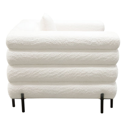 Vox Chair in Faux White Shearling w/ Black Powder Metal Legs by Diamond Sofa