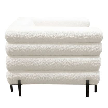 Vox Chair in Faux White Shearling w/ Black Powder Metal Legs by Diamond Sofa