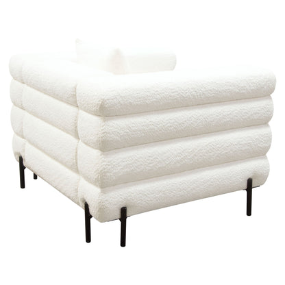 Vox Chair in Faux White Shearling w/ Black Powder Metal Legs by Diamond Sofa