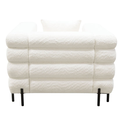 Vox Chair in Faux White Shearling w/ Black Powder Metal Legs by Diamond Sofa