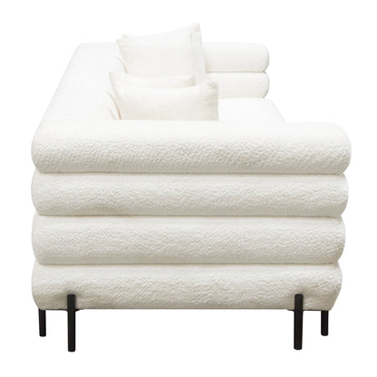 Vox Sofa in Faux White Shearling w/ Black Powder Metal Legs by Diamond Sofa