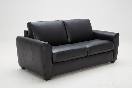 J&M Furniture Ventura Sofa Bed in Black Leather