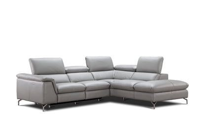 J&M Furniture Viola Premium Leather Sectional in Right Hand Facing Chaise